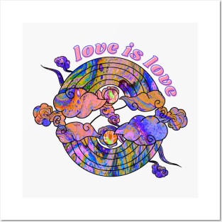 Love is Love Rainbows - Pink Rainbow Tie-Dye Posters and Art